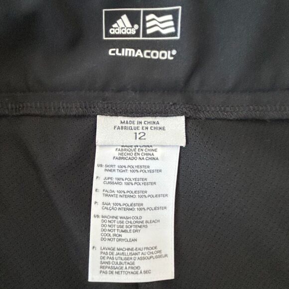 Adidas Climacool Black Knit Skort Side Zip Pockets Golf Tennis - Women's Size 12 - Picture 5 of 8
